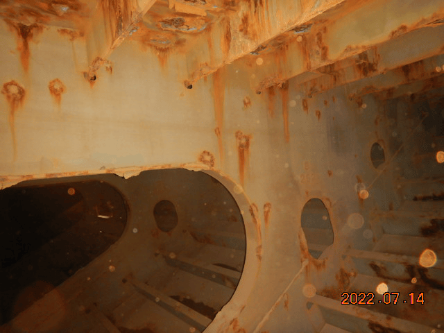 Tanker in drydock repair stage